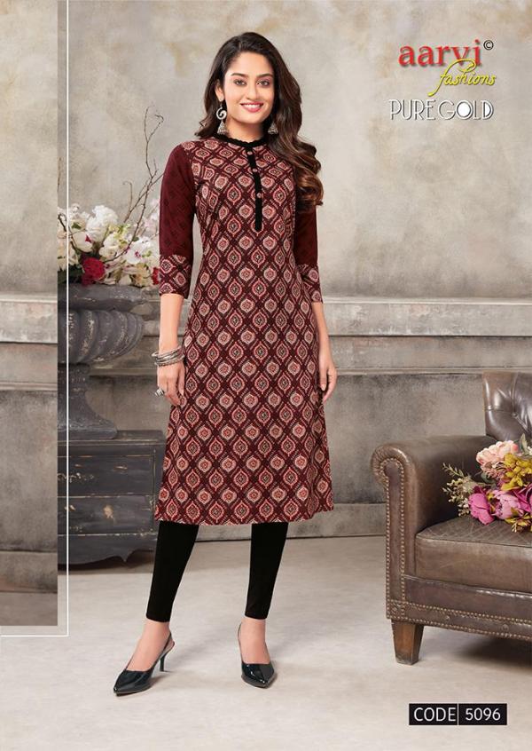 Aarvi Pure Gold Vol 5 Fancy Rayon Printed Kurti 